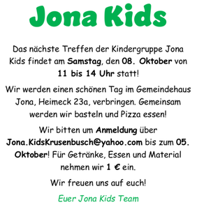Jona Kids im Oktober