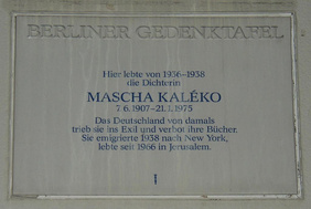 Gedenktafel Mascha Kaleko