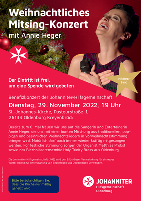 Weihnachtliches Mitsingkonzert mit Annie Heger
