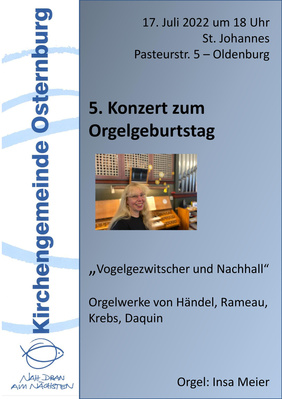 5. Orgelkonzert zum Orgeljubiläum mit Insa Meier