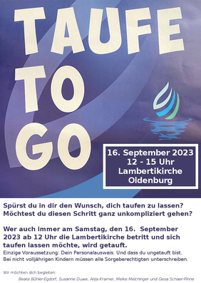 Taufe to go am 16.9.2023
