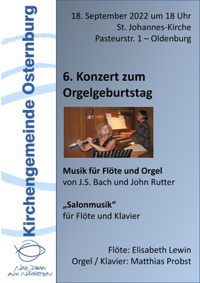 Konzert zum Orgelgeburtstag Flöte und Tasten