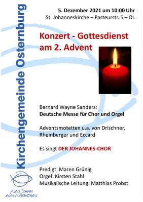 Plakat zum Konzert-Gottesdienst am 2. Advent